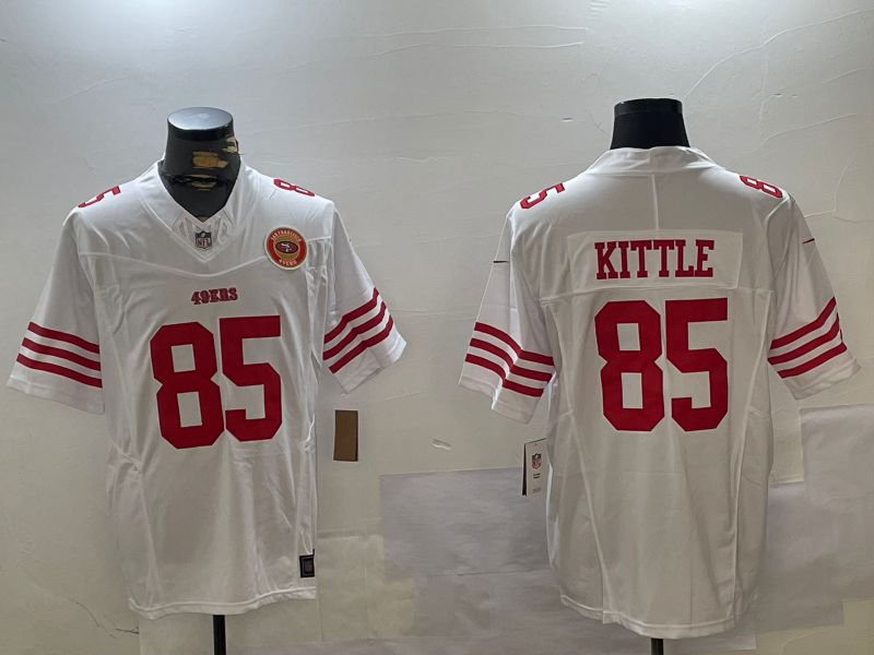 Men San Francisco 49ers #85 Kittle White three generations 2024 Nike Limited NFL Jersey style 5->->